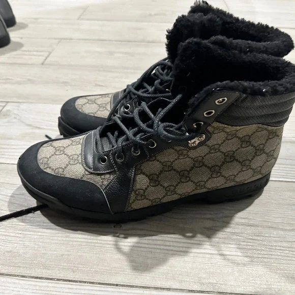 GUCCI Nebraska Guccissima boots GG monogram beige - Picture 2 of 6